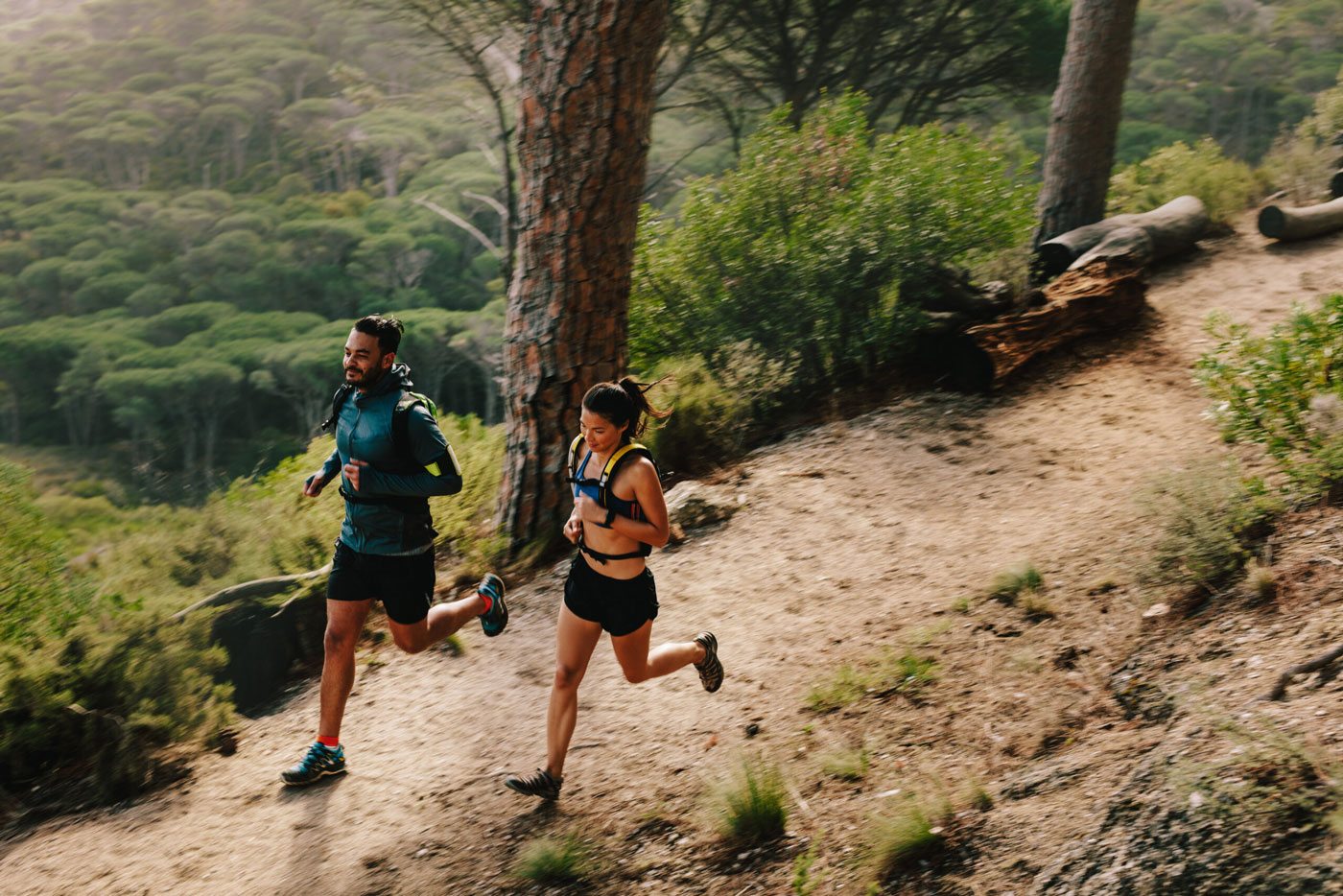 Running outdoors with fitted shoes